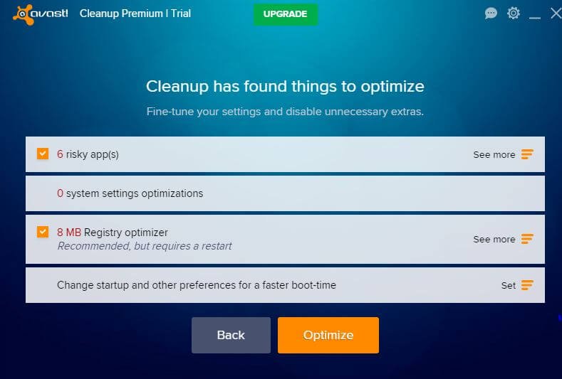 avast cleanup review optimize
