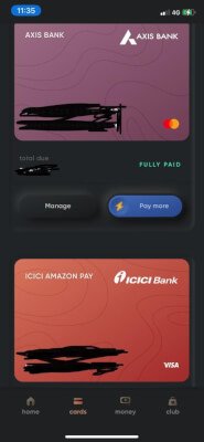 List of Cards in CRED App
