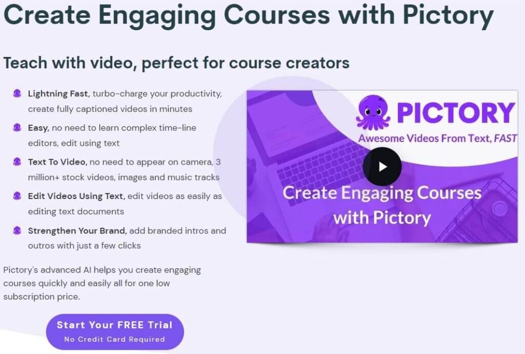 Create courses using Pictory AI