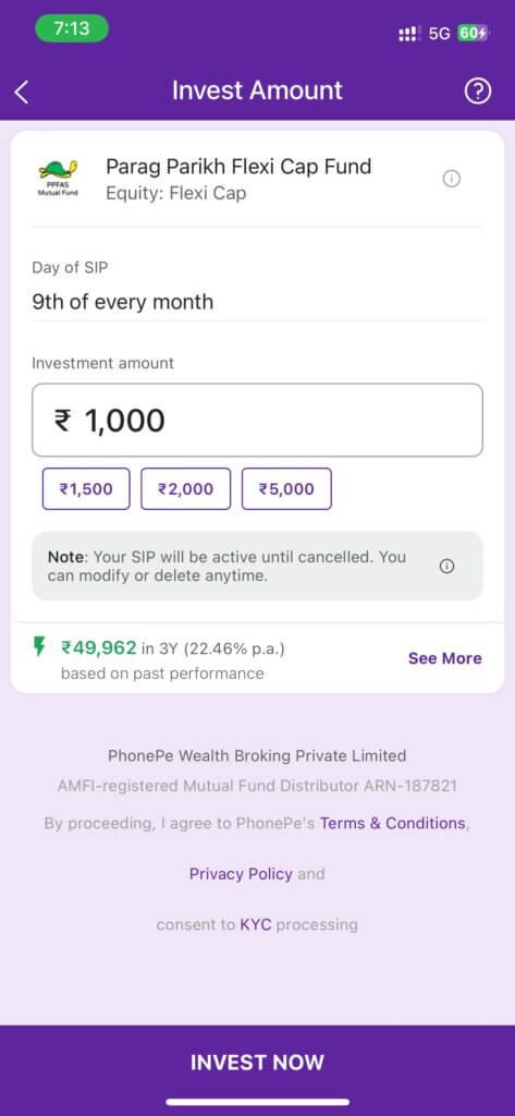Phone SIP investment in Mutual Fund